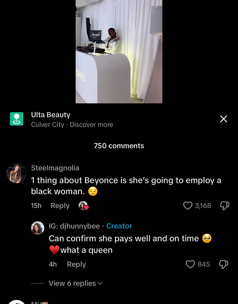 ourhermitage's tweet photo. The DJ at the CÉCRED x Ulta Beauty launch event, Djhunnybee, said Beyoncé “pays well and on time” 

She is not the first to confirm that Beyoncé always pays better than other employers of labour. https://t.co/IoB1FsdaYH