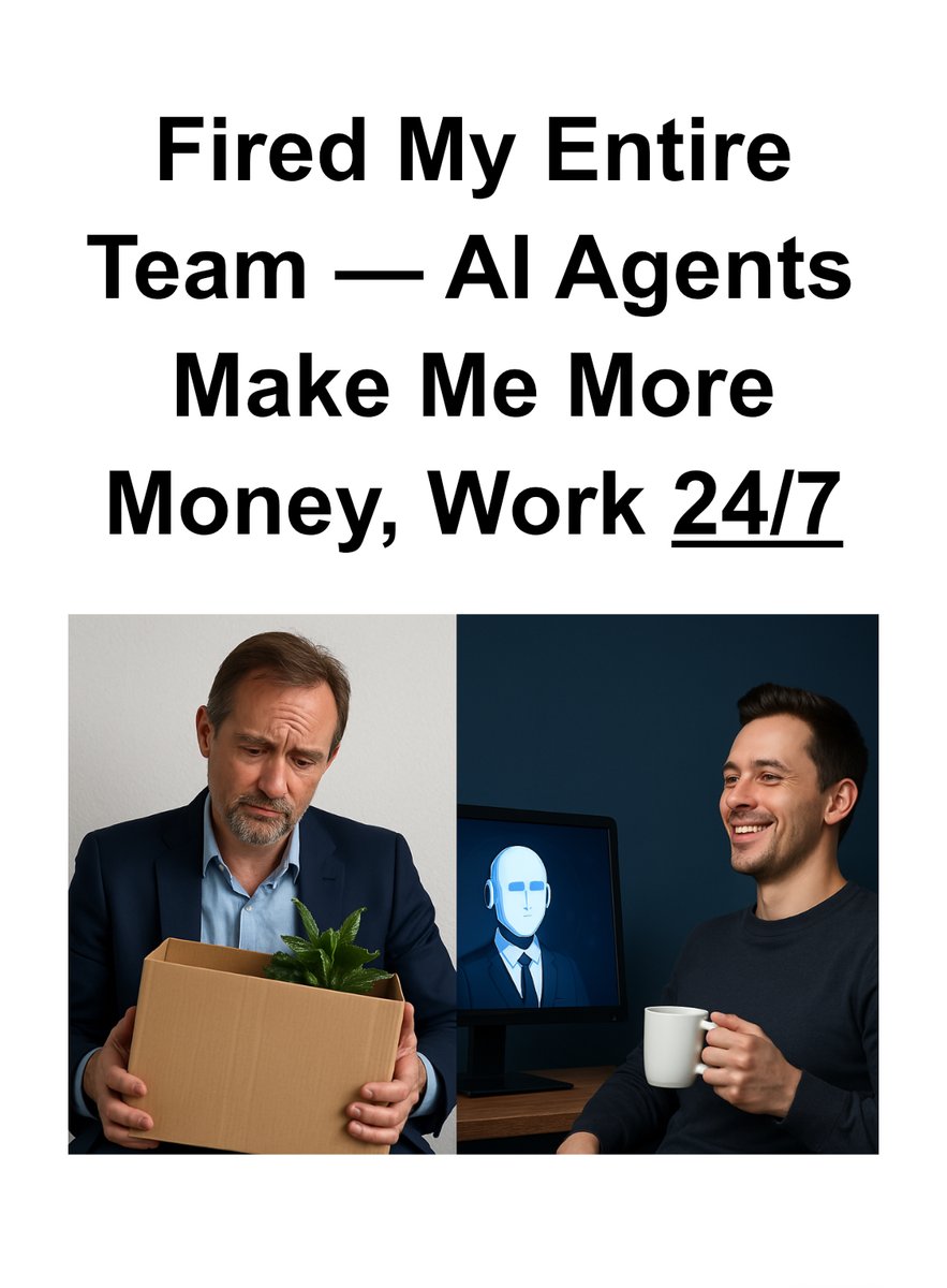viewzmass's tweet photo. I fired my whole team and replaced them with AI agents

They work 24/7, never complain, and make me more money

RT + Comment “CLONES” + follow and I’ll DM you the exact setup https://t.co/RcuC5Lafpd