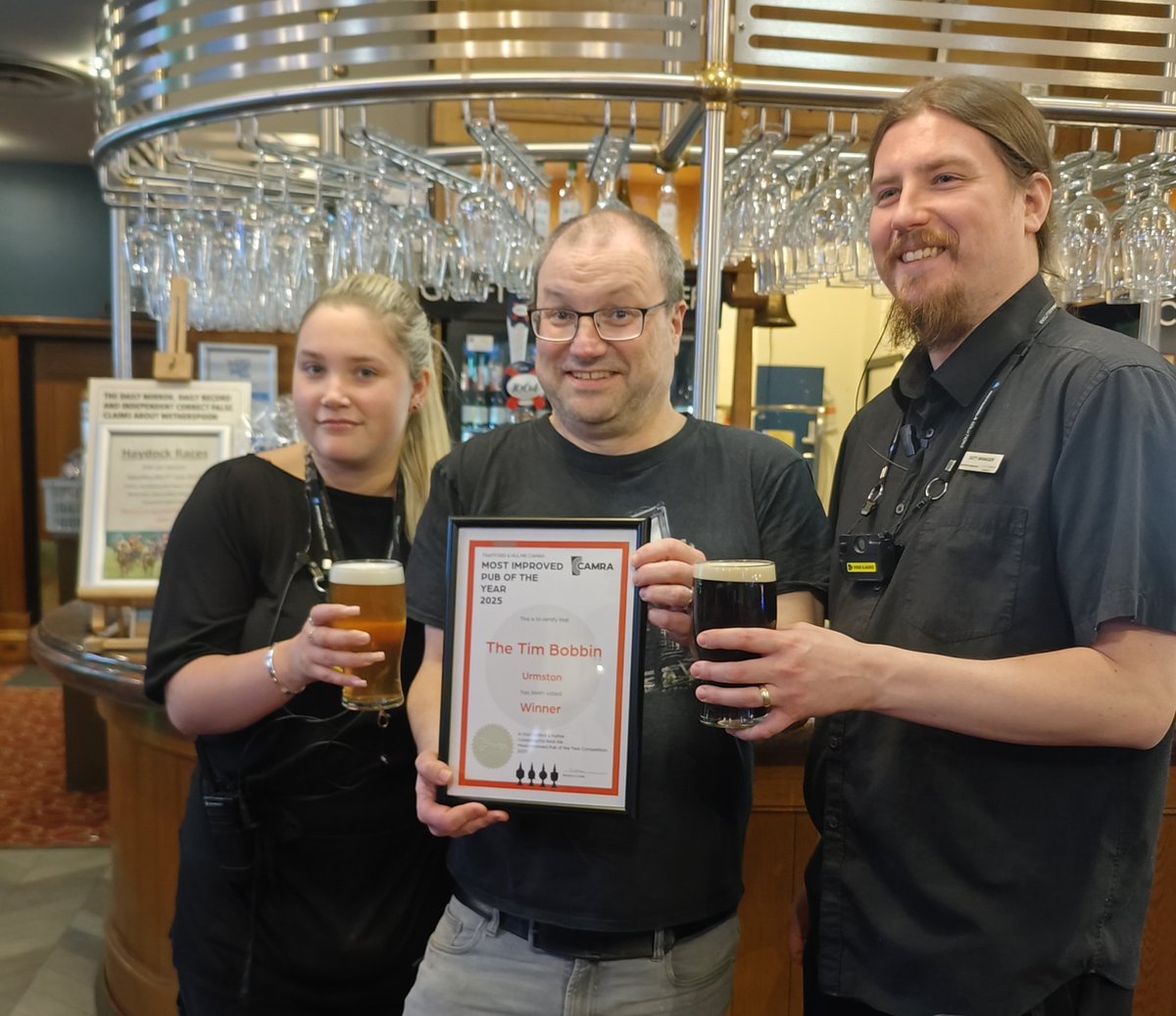 Trafford&Hulme CAMRA (@thcamra) on Twitter photo Congratulations to The Tim Bobbin, Urmston, the <a href="/THCAMRA/">Trafford&Hulme CAMRA</a> Most Improved Pub of The Year 2025. Cask ales tonight from <a href="/BrightsideBrew/">Brightside Brewing Company</a> <a href="/WildeChildBeer/">WildeChildBrewingCo.</a> <a href="/MilestoneBrewi1/">Milestone Brewing</a> <a href="/kirkbylonsdale/">Kirkby Lonsdale</a> Congratulations to The Tim Bobbin, Urmston, the <a href="/THCAMRA/">Trafford&Hulme CAMRA</a> Most Improved Pub of The Year 2025. Cask ales tonight from <a href="/BrightsideBrew/">Brightside Brewing Company</a> <a href="/WildeChildBeer/">WildeChildBrewingCo.</a> <a href="/MilestoneBrewi1/">Milestone Brewing</a> <a href="/kirkbylonsdale/">Kirkby Lonsdale</a>
