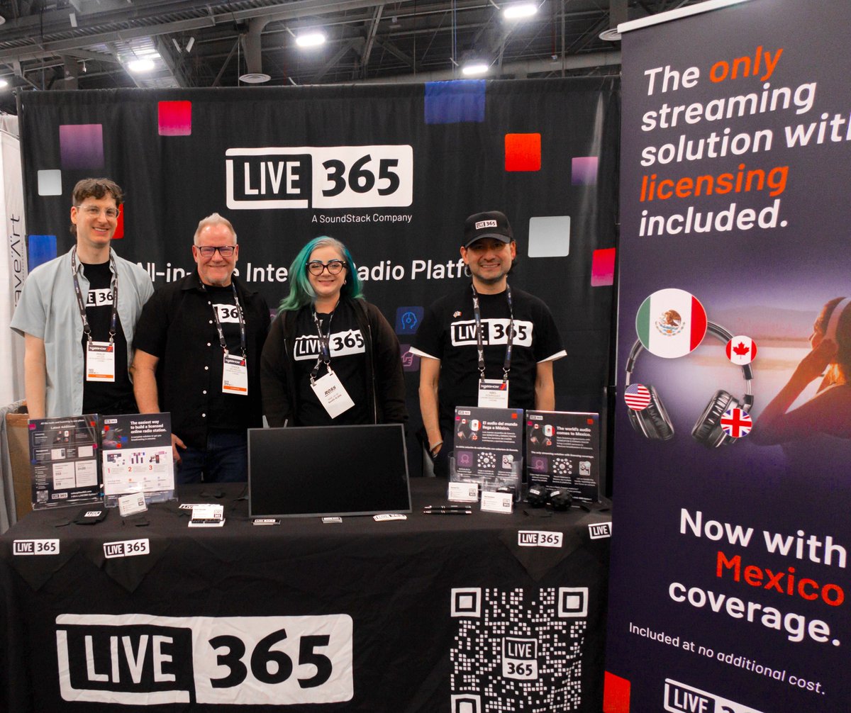 Vibes are high at <a href="/NABShow/">NAB Show</a> and we’re having a blast at booth W3445!🙌

We’re talking all things internet radio – plus our big news: Live365 is now available in Mexico!🇲🇽

One more day to catch us in-person – come say hi!
#NABShow #Radio #InternetRadio