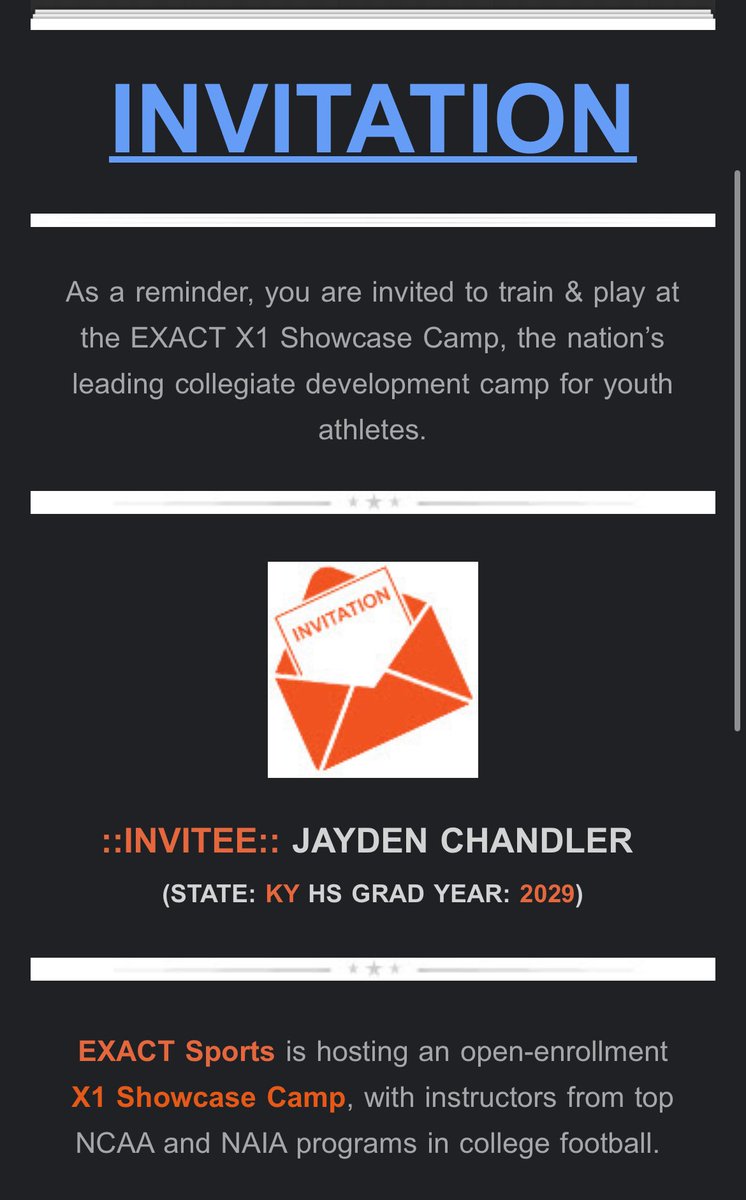 Thank you <a href="/EXACTSports/">EXACT Sports</a> for the invitation this year. #Blessed #LLT🕊️