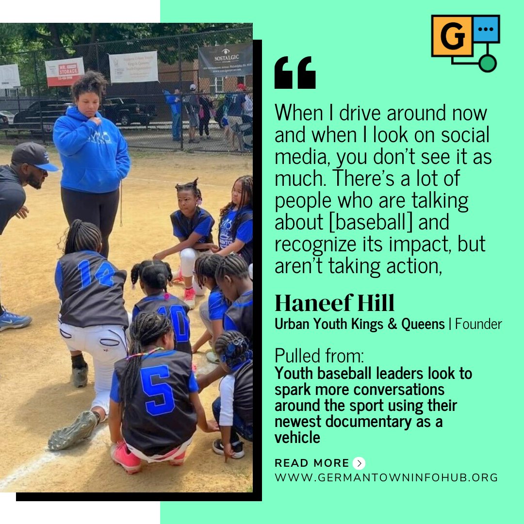 gtowninfohub's tweet image. When talking with GIH, UYKQ founder Haneef Hill talked about the fleeting presence of the sport in Black neighborhoods. Now, through a new co-produced documentary, he hopes to talk about the importance and impacts of the sports.
💻 Read more here: resolvephilly.org/gih/baseball-d…