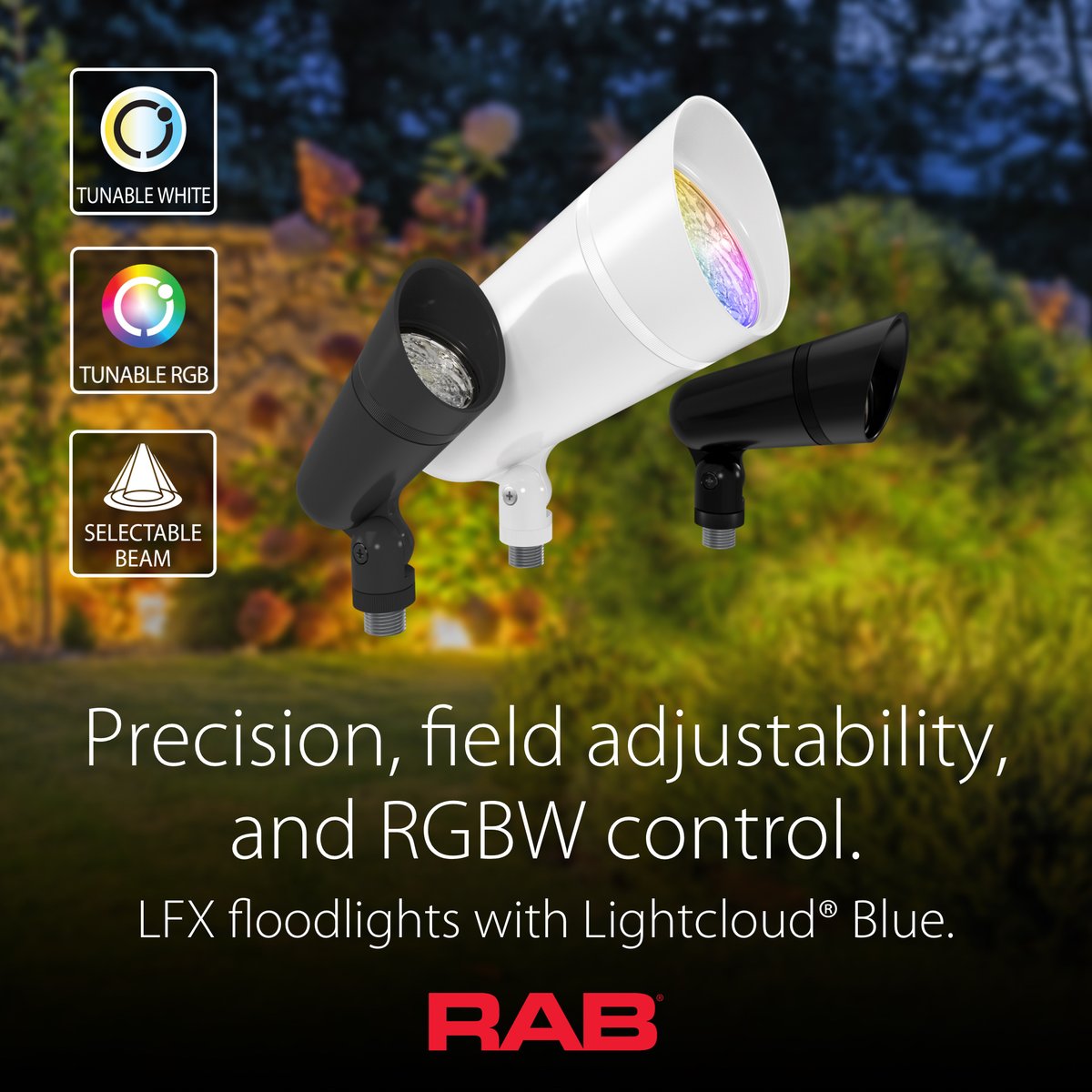 Introducing the LFX: Precision Landscape Lighting. Transform your outdoors with adjustable beam angles (16-48°), RGB+CCT control, and premium build—all via the Lightcloud blue app. Perfect lighting for any space. Available in 11W and 42W. Learn more: hubs.ly/Q03gs2Hx0