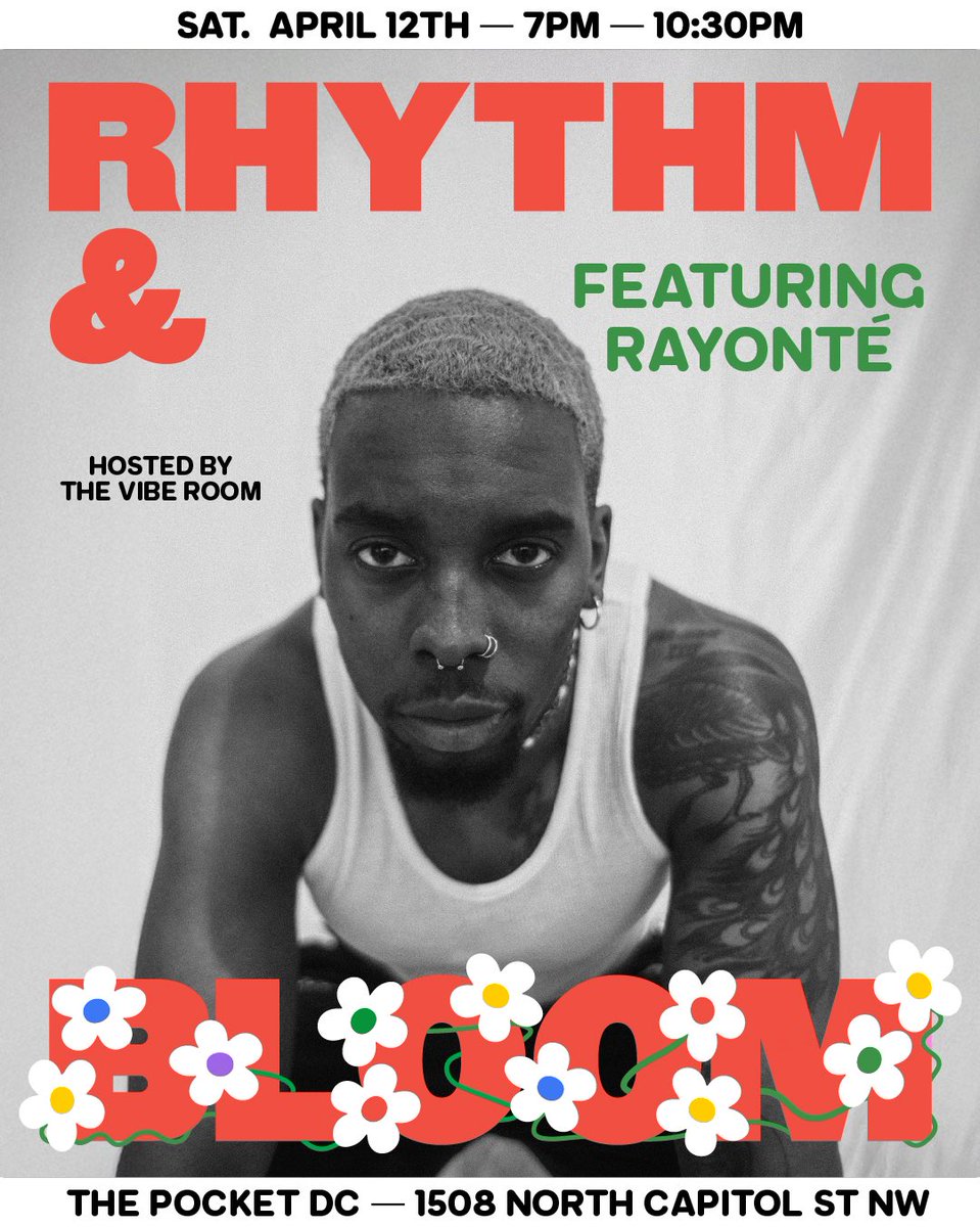 Only 7 tickets left for Rhythm &amp; Bloom — and Saturday’s coming fast.
Live R&amp;B, rap, and real DMV energy. Don’t be the one watching it on IG stories.

RSVP: eventbrite.com/e/the-vibe-roo…

#RhythmAndBloom #DMVEvents #TheVibeRoom #AlmostSoldOut