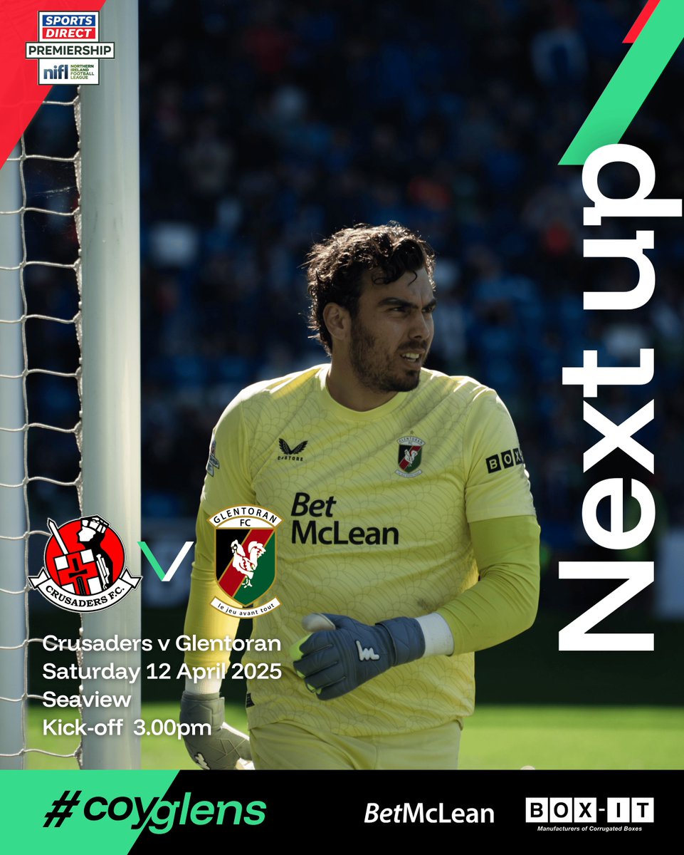 Glentoran's tweet photo. π‘ππ«π§ π¨π£π΄π’β«
A huge game in the context of our season and we would love nothing more than to see the stands bursting with Glentoran supporters π
π Crusaders
π 12 April 2025
β° 15.00
π #SportsDirectPremiership
ποΈ https://t.co/WBRyrqoC4b
ποΈ Seaview
#COYGlens https://t.co/lziVC9nJLM