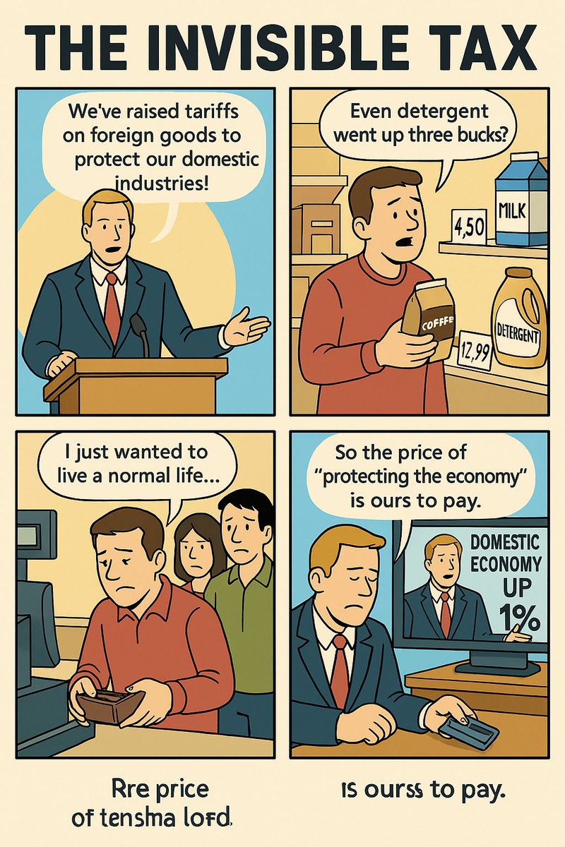 lwi1824150's tweet image. Tariffs sound like politics. But they hit your wallet first. 💸
When prices rise, it’s not just economics — it’s everyday life.
#TariffTruth #EverydayEconomics #HiddenTax #CostOfLiving