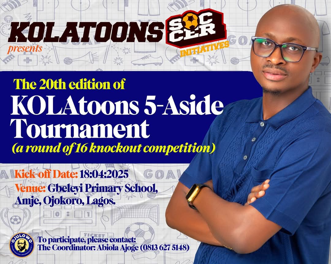 IconAdeyemi's tweet photo. Omisore to Kick Off 20th KOLAtoons Soccer Tournament on April 18
https://t.co/ktKyprjTB1 https://t.co/hUSdHJxSBS