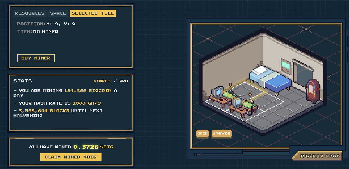 Cos0x's tweet photo. fun new ponzi live on @AbstractChain by @satoshibigmoto 

get in early to be ahead:
https://t.co/7C8RkTOr4y

1. buy a shop with 0.005e
2. get a first miner for free
3. mine $BIG
4. upgrade shop/miners or sell your $BIG

BIG CA: 0xDf70075737E9F96B078ab4461EeE3e055E061223 https://t.co/0pN59phvHH
