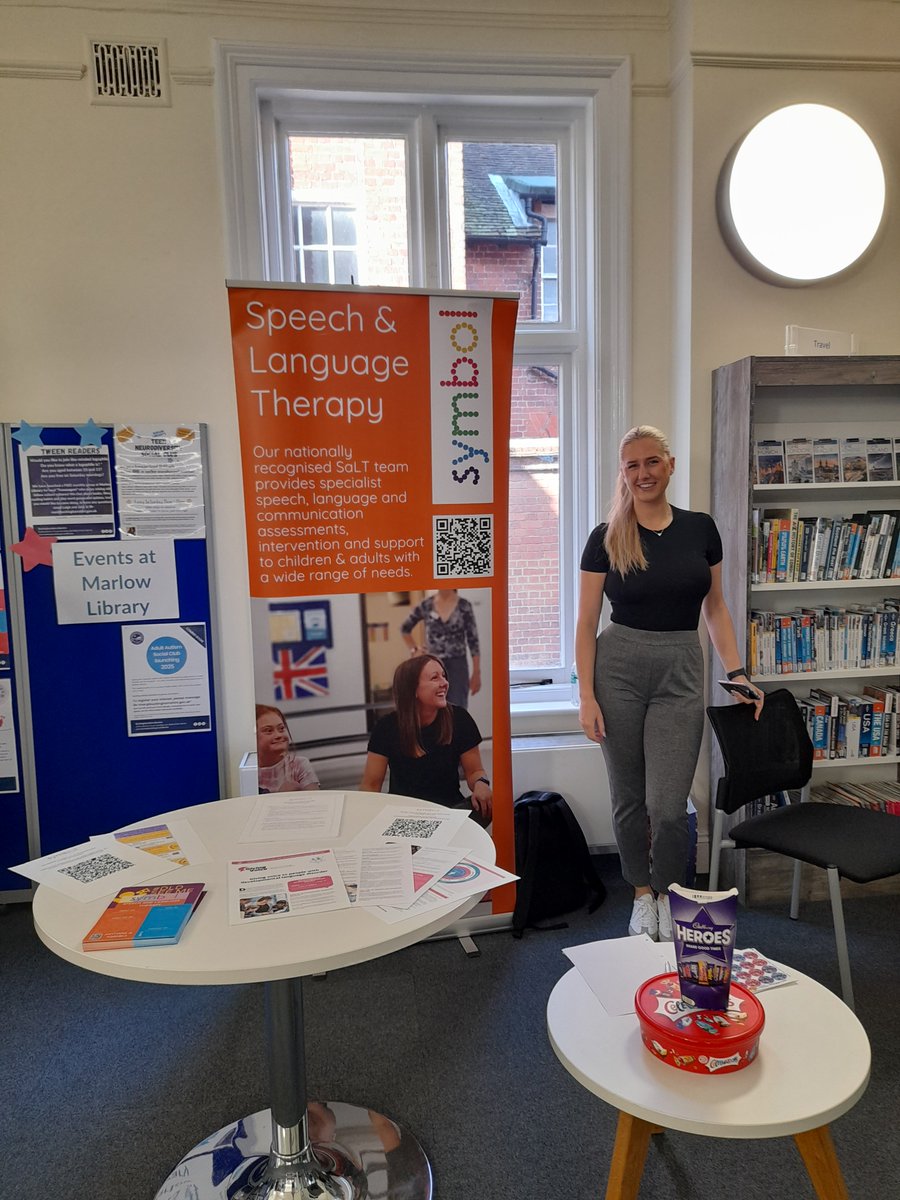 symbolconnect's tweet photo. Thank you so much to @marlowlib (Marlow Library) for hosting our Symbol #devlangdis drop in event today. @amandafiner and @libertyhale spoke to children, teens, parents and grandparents about language disorder and the impact, and raised awareness of speech and language therapy. https://t.co/wgy0VC4z67