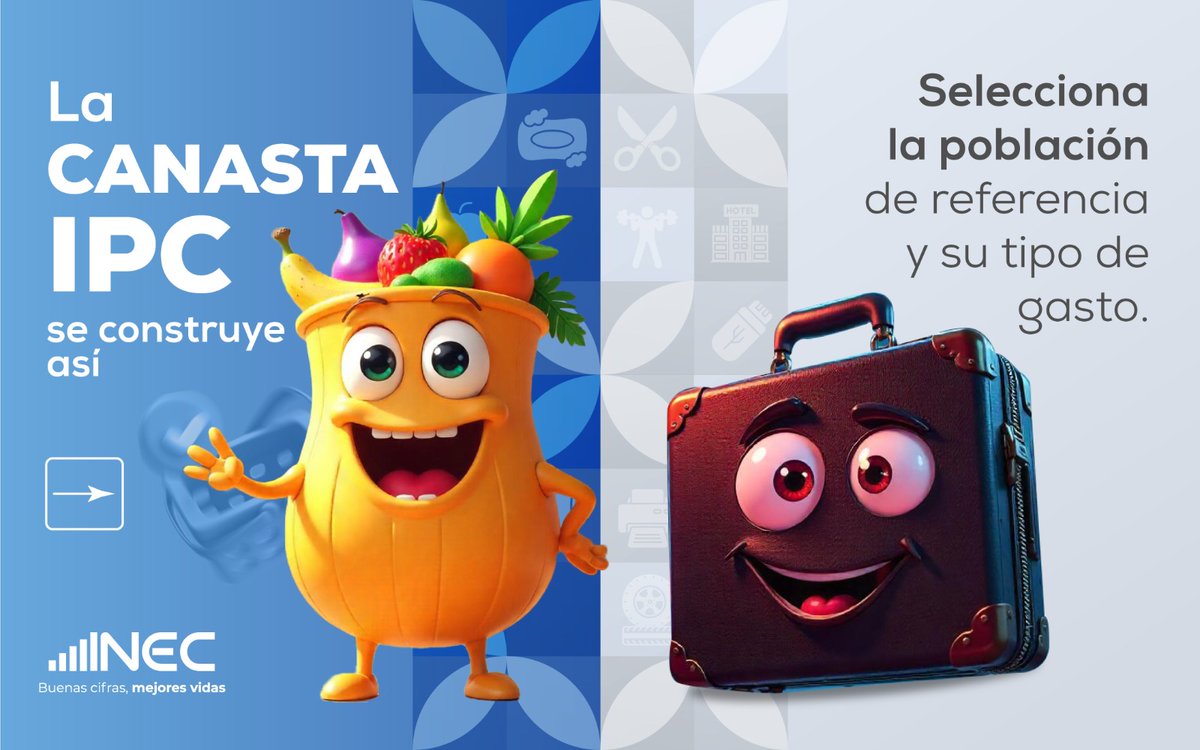 Ecuadorencifras's tweet photo. 🙌¿Sabías qué el Índice de Precios al Consumidor #IPC investiga 359 productos de consumo diario?
Los mismos que serán actualizados con el Cambio de Base del Sistema de Indicadores de Precios del Consumidor en el Ecuador #CABSIPCE.
💁♀️Aquí te contamos más información al respecto. #BuenasCifras #MejoresVidas