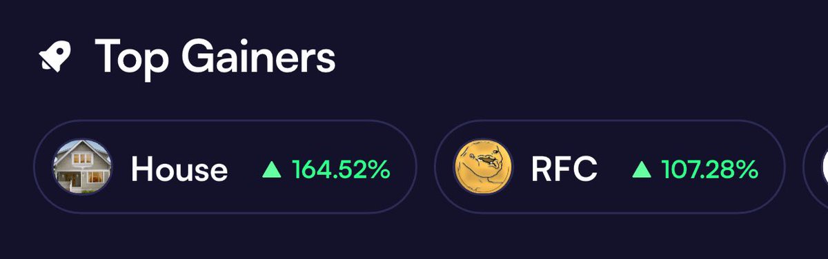 Top gainers today on Moonshot 🔥