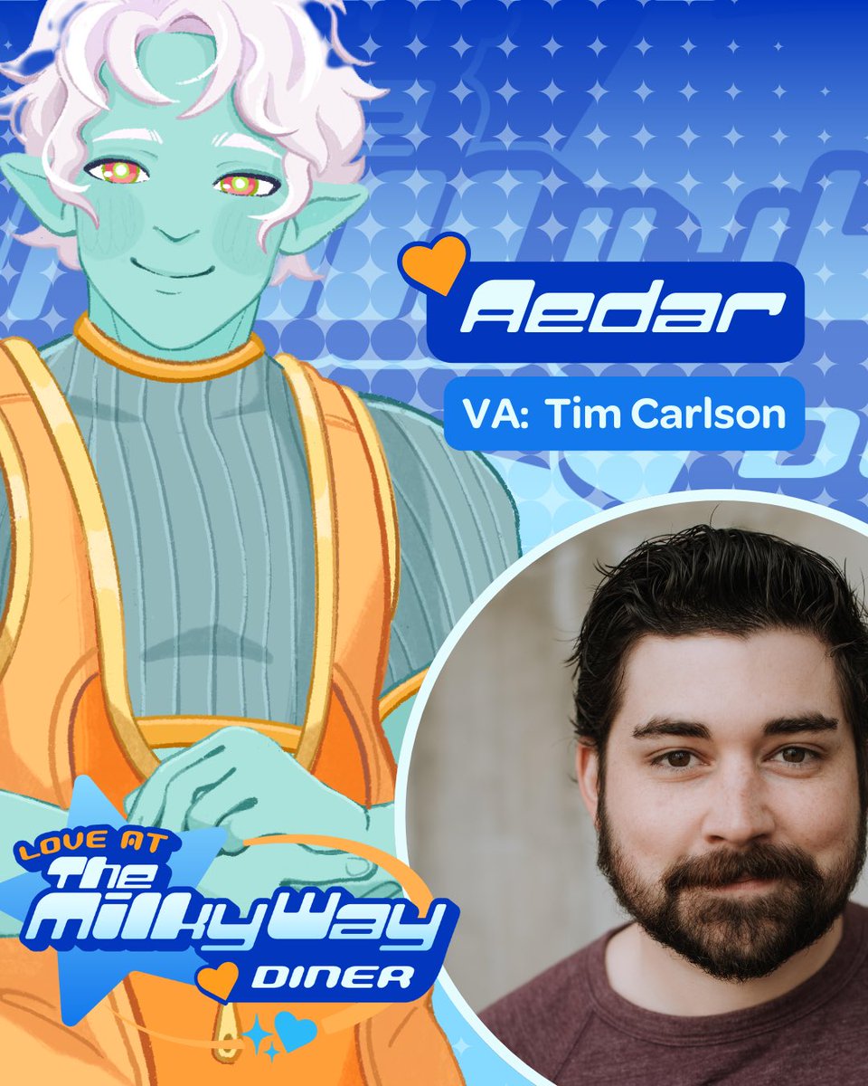 clumsycatstudio's tweet image. Introducing the cast that will be playing Aedar, Setteth, Ka’el and Roswell in “Love at the Milky Way Diner” 🧡💛💙❤️