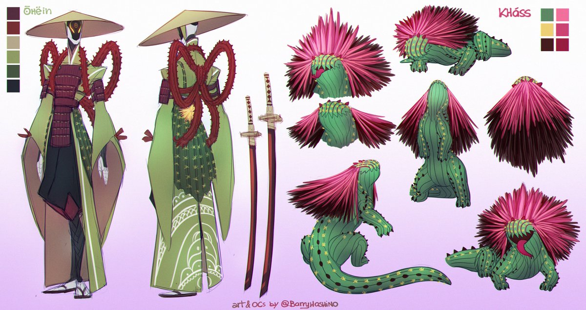 Old but Gold, I still love them !! ~ Ōhëin &amp; Kháss 🌵🦎

#art #oc #originalcharacter #characterdesign #ttrpg #rpg