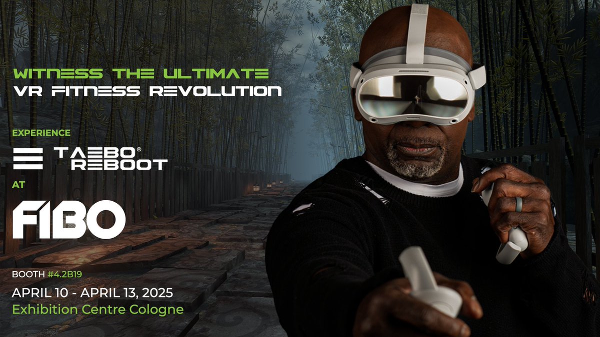 taebo_reboot's tweet image. Cologne, it’s time to sweat in style💪
Join us at Booth 4.2B19, at FIBO 2025, and explore the power of 𝐓𝐚𝐞𝐛𝐨 𝐑𝐞𝐛𝐨𝐨𝐭 🥊 &amp;amp; experience the fitness evolution at Exhibition Centre Cologne📍

#TaeboReboot #VR #VRgame #Fitness #Workout #FitnessGoals #vrgaming #FIBO #FIBO2025