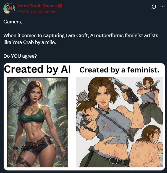 dude really thought he did something didnt he?

on the left you have generic ai slop

on the right you have amazing buff woman 🤤
