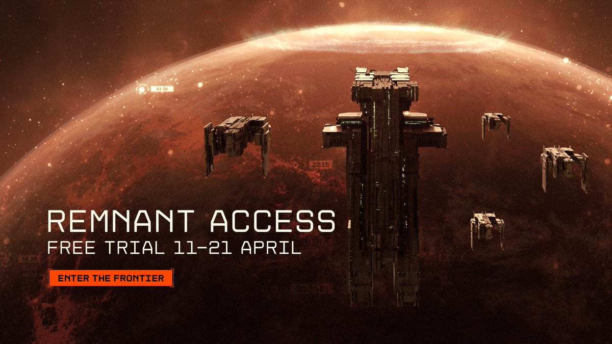 The Remnants are reawoken. Play EVE Frontier FOR FREE during our 10-day Remnant Access period starting THIS FRIDAY, the 11th of April.

For more information, go to evefrontier.com/trial