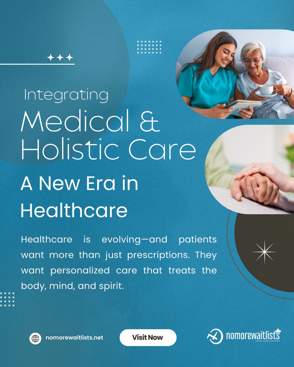 🌿🩺 The future of healthcare blends medical + holistic care. From acupuncture to nutrition, integrated clinics offer patient-centered healing that treats mind, body &amp; spirit. Discover more at NoMoreWaitLists.net 💚 #HolisticHealth #IntegratedCare #NoMoreWaitLists