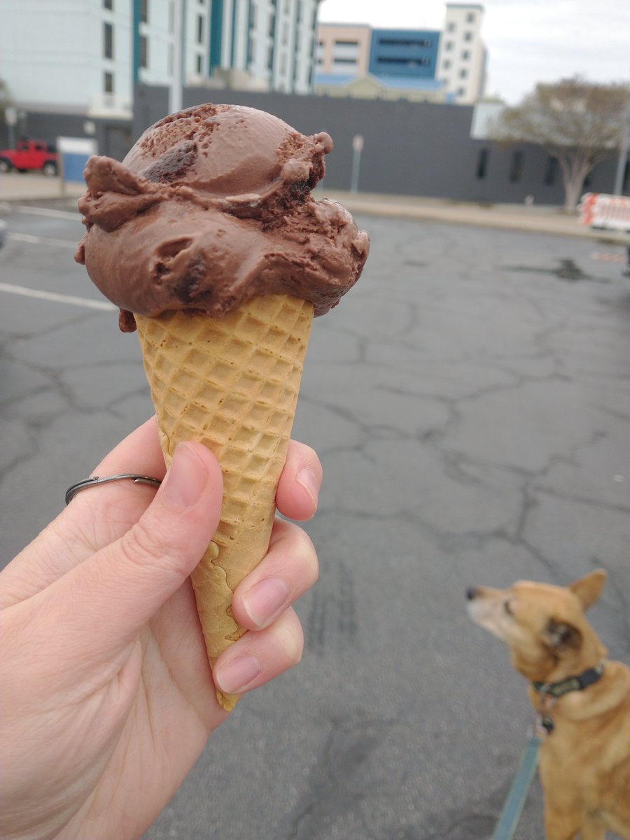 PaigeEtheridge1's tweet photo. Ben and Jerry's Free Cone Day! Athena and I ate hard between the two of us. Tonight Dough, Chocolate Brownie, Mango, Vanilla, and Chunky Monkey. ๐๐พ๐จ๐ฆ
(Note that Athena only ate ice creams that were safe for her.)
#freeconeday #oceanfront #doglife https://t.co/7EYRO1YzAd