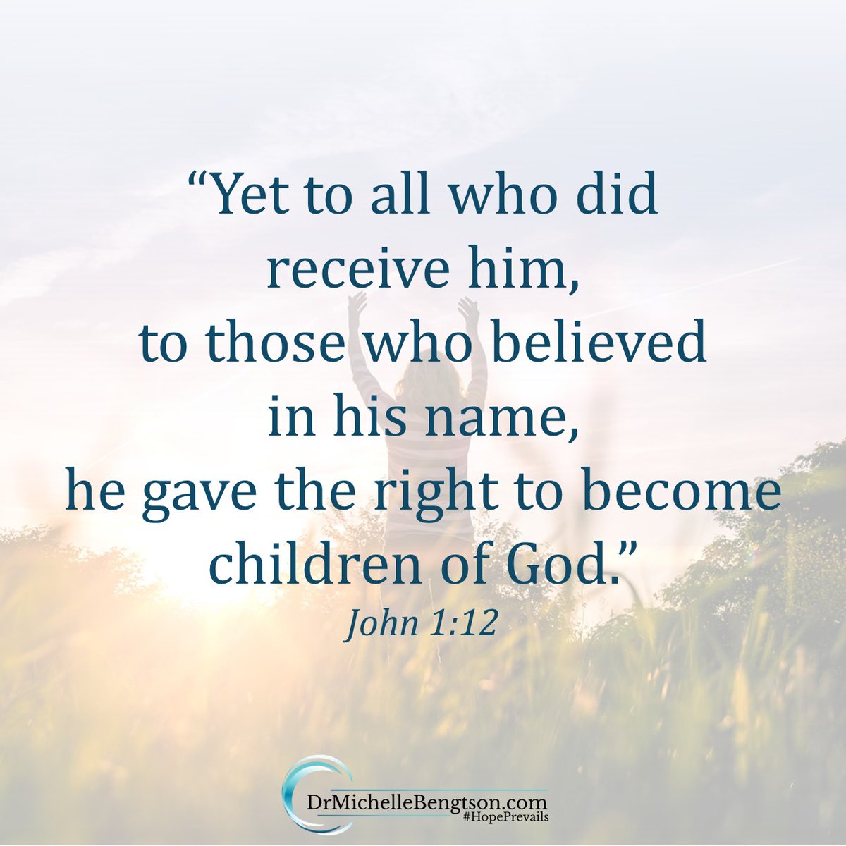 #TodayIsGoingToBeAGoodDay because when we receive Jesus as our Savior, we have the right to become children of God. What a precious gift to be a part of the Kingdom of God as His child! All the promises of God are ours!