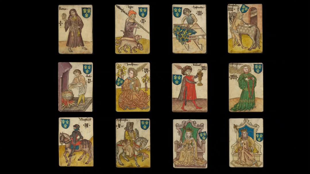 LukeDaly99's tweet image. Just wanted to showcase a cool project a friend of mine is doing - he is eagerly reigniting the game of Hofamterspiel, a 15th century courtly card game.
The cards, using authentic medieval images, are really cool and he has put in a lot of time and research to get this project…