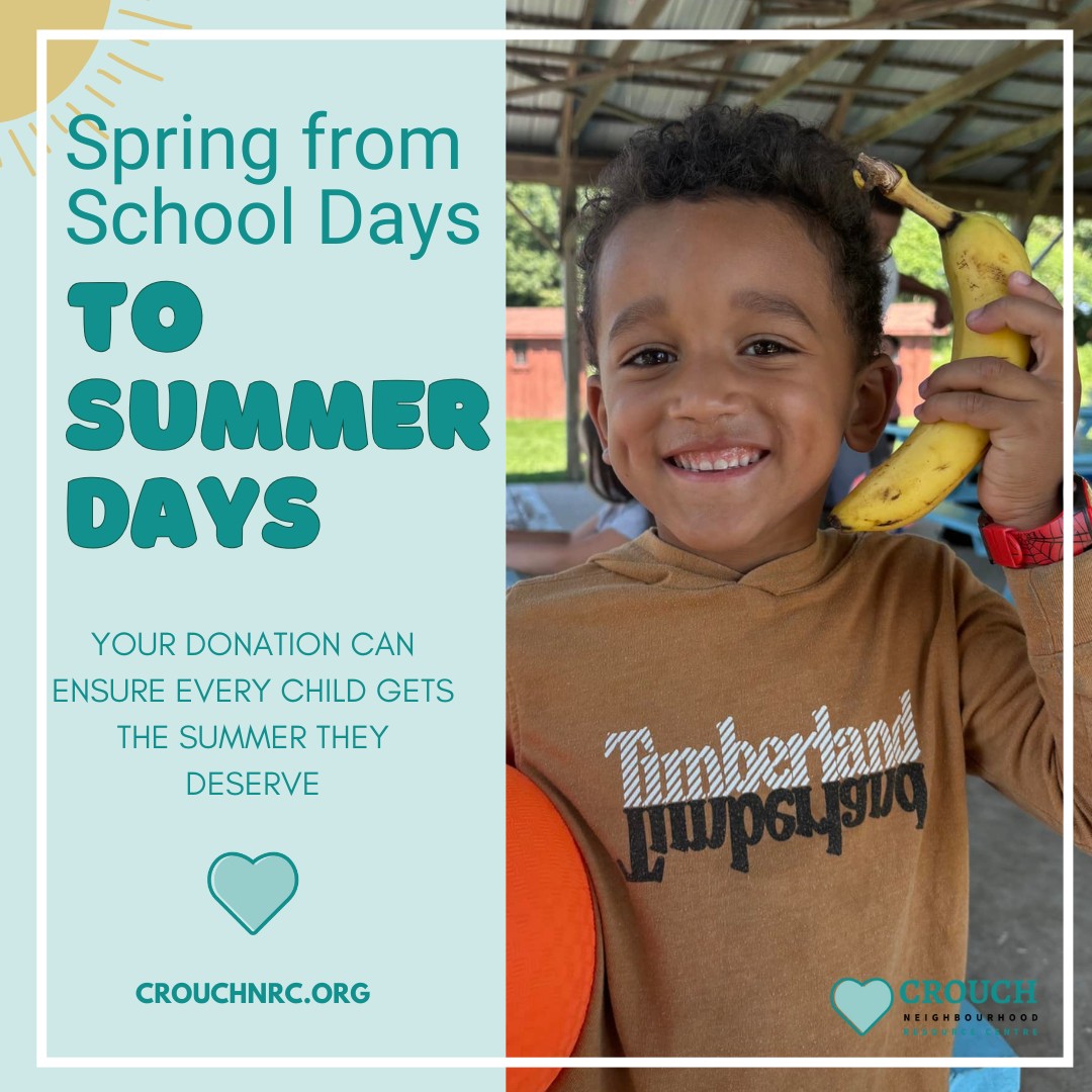 As the school year winds down, let’s help every child leap into a summer full of laughter, learning, and lifelong memories. 

Our $25,000 goal will send 60 children to camp for free. 

Just $50 sponsors one week of Summer Splash. 

Donate today at crouchnrc.org