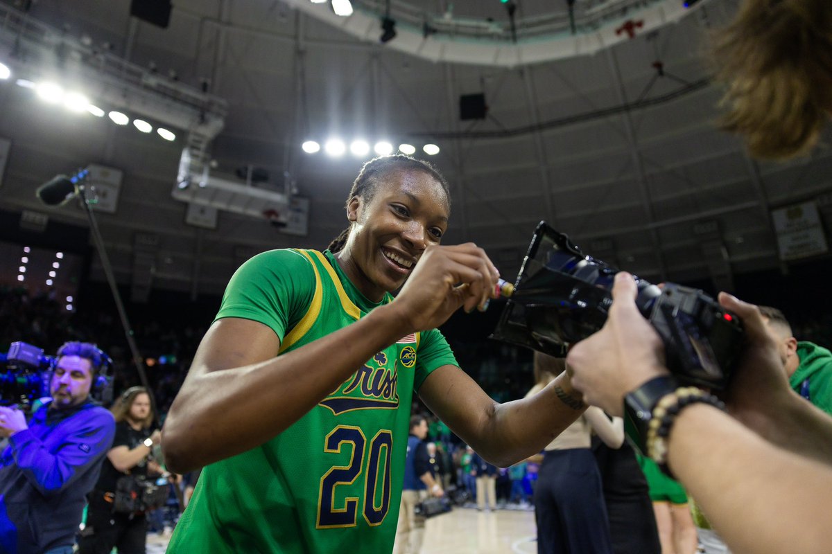 She chose Notre Dame for her final chapter—and made it unforgettable.
From double-doubles to tunnel fits, Liatu left her mark in every way.
One season, one impact, all heart. 
Thank you, Liatu 💚

#GoIrish