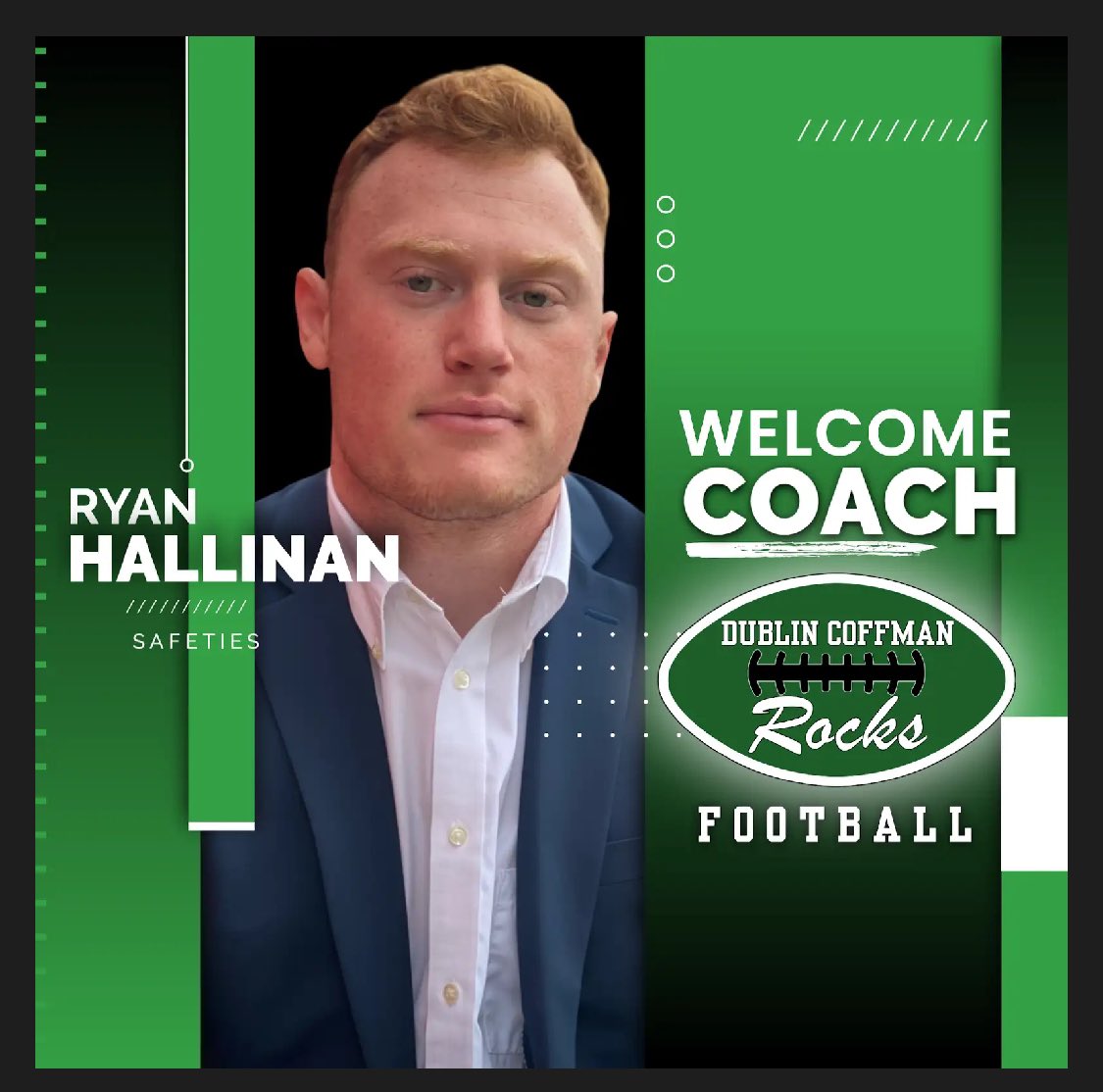 A Westerville native and graduate of Westerville Central HS, Ryan enters his first season coaching. He played football at Denison University, where he was a four-year starter at safety, served as team captain for two years, and earned All-NCAC honors twice. He currently resides