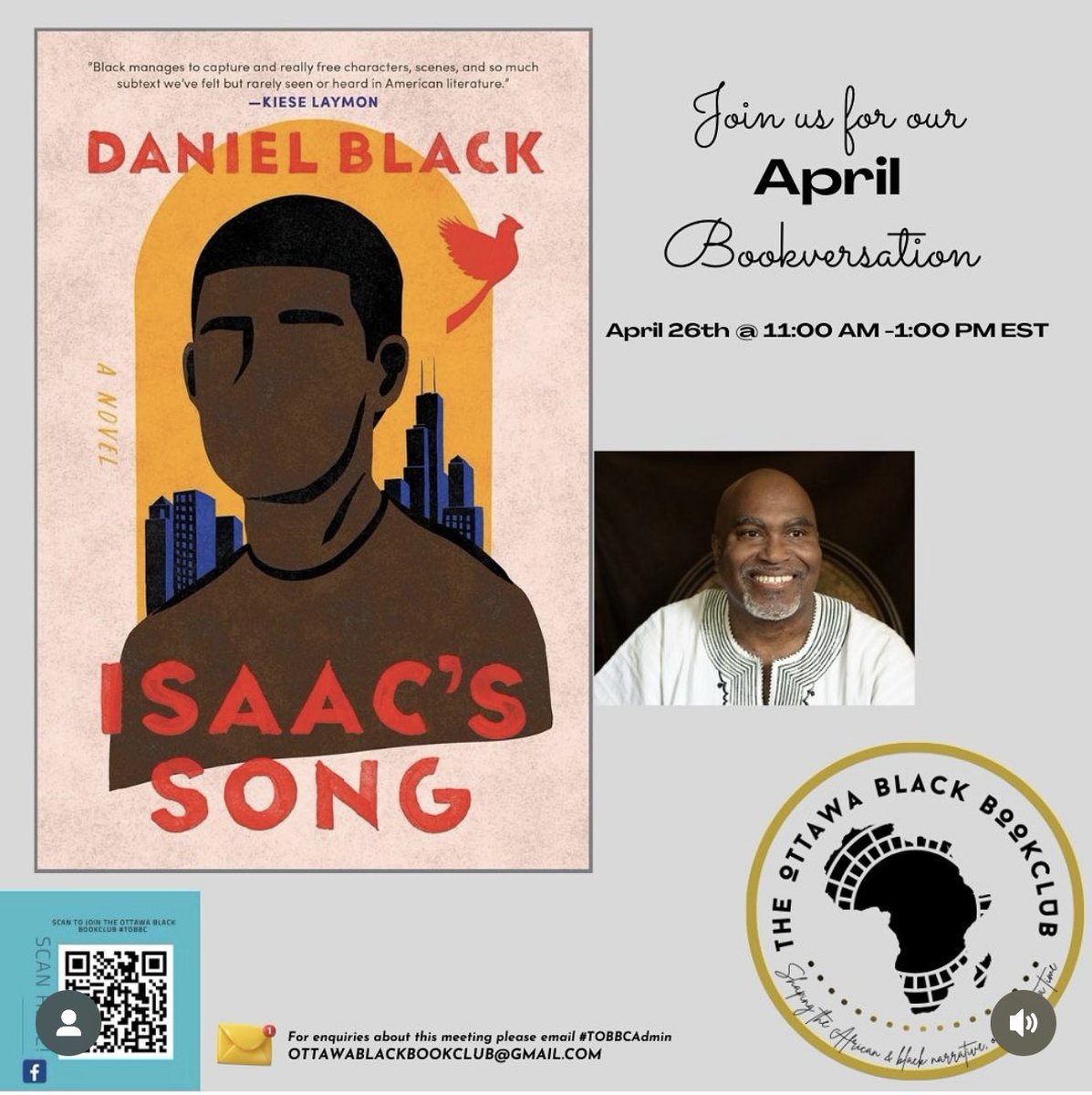 ottawabbclub's tweet photo. JOIN US THIS APRIL with Dr Daniel Black Ph.D a.k.a Baba Omotosho @drdanielblack https://t.co/RbO4dIfEqT
