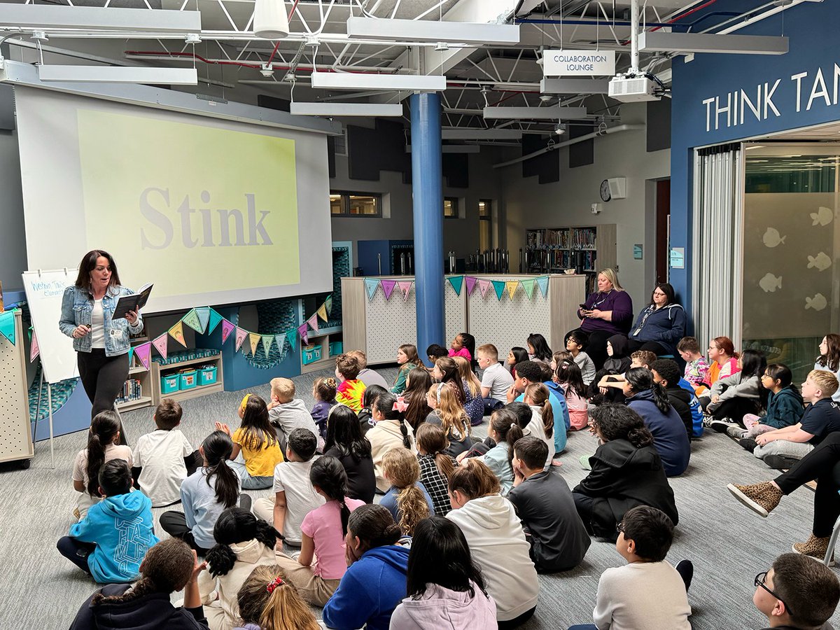 CCSD93's tweet photo. Today, Western Trails 3rd-5th graders welcomed author Jennifer Hayes to the Innovation Center! She read aloud from her books &amp; taught students about the writing process through an interactive contest, giving them a chance to have their work featured in her next publication! https://t.co/pXQu0tUq8P