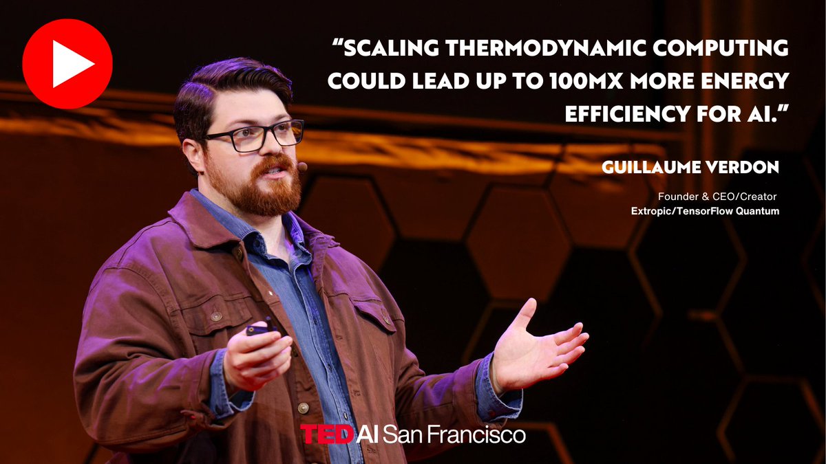 TEDAI San Francisco (@tedaisf) on Twitter photo 🚀 Guillaume Verdon's TEDAI Talk is live!
<a href="/GillVerd/">Gill Verdon</a>, physicist & CEO of <a href="/Extropic_AI/">Extropic</a>, explores how #quantummechanics + energy-efficient #AIhardware could reshape the future of civilization.
🎥 Watch: ted.com/talks/guillaum…
<a href="/BasedBeffJezos/">Beff – e/acc</a>
#QuantumComputing #FutureOfAI 🚀 Guillaume Verdon's TEDAI Talk is live!
<a href="/GillVerd/">Gill Verdon</a>, physicist & CEO of <a href="/Extropic_AI/">Extropic</a>, explores how #quantummechanics + energy-efficient #AIhardware could reshape the future of civilization.
🎥 Watch: ted.com/talks/guillaum…
<a href="/BasedBeffJezos/">Beff – e/acc</a>
#QuantumComputing #FutureOfAI
