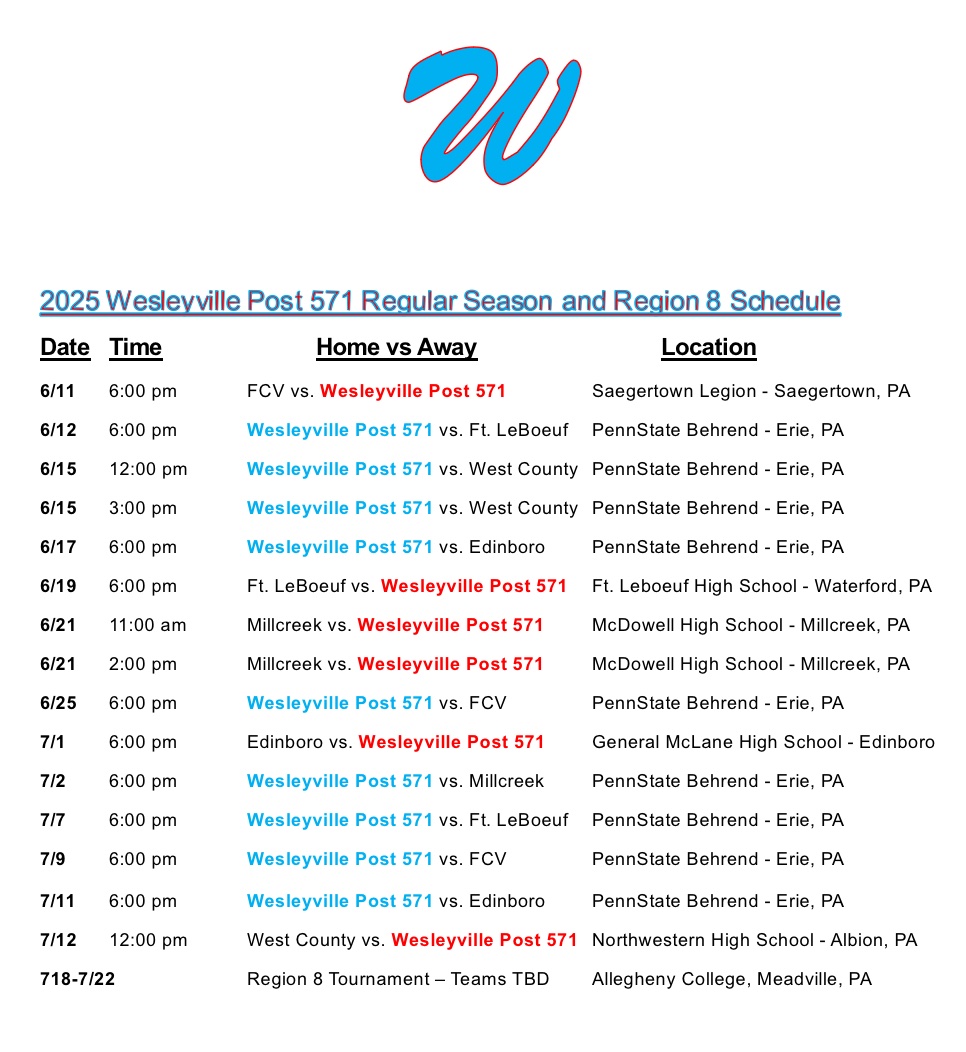 Wesleyville Post 571 Baseball tweet media