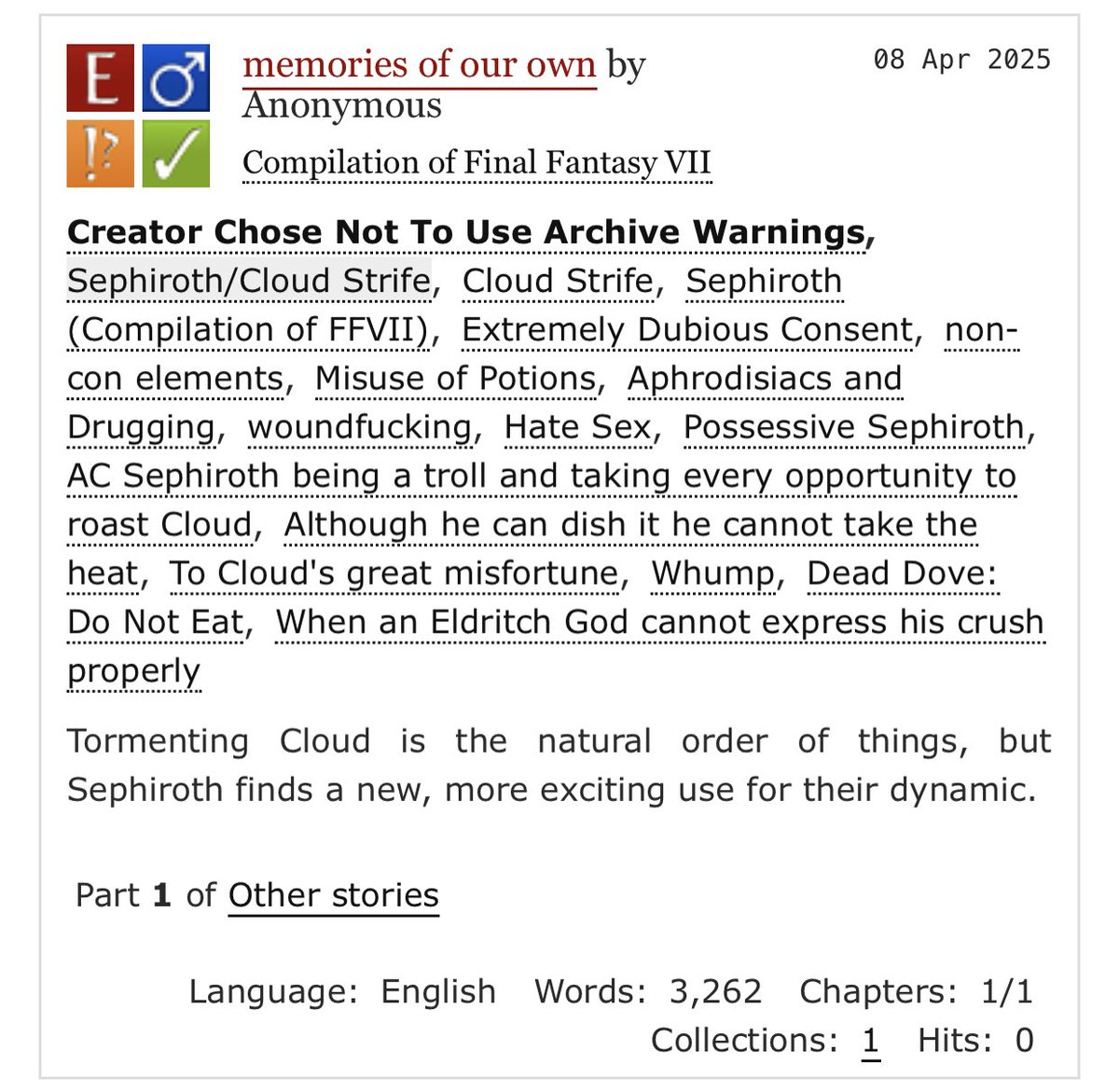 memories of our own | #sefikura

archiveofourown.org/works/64538122