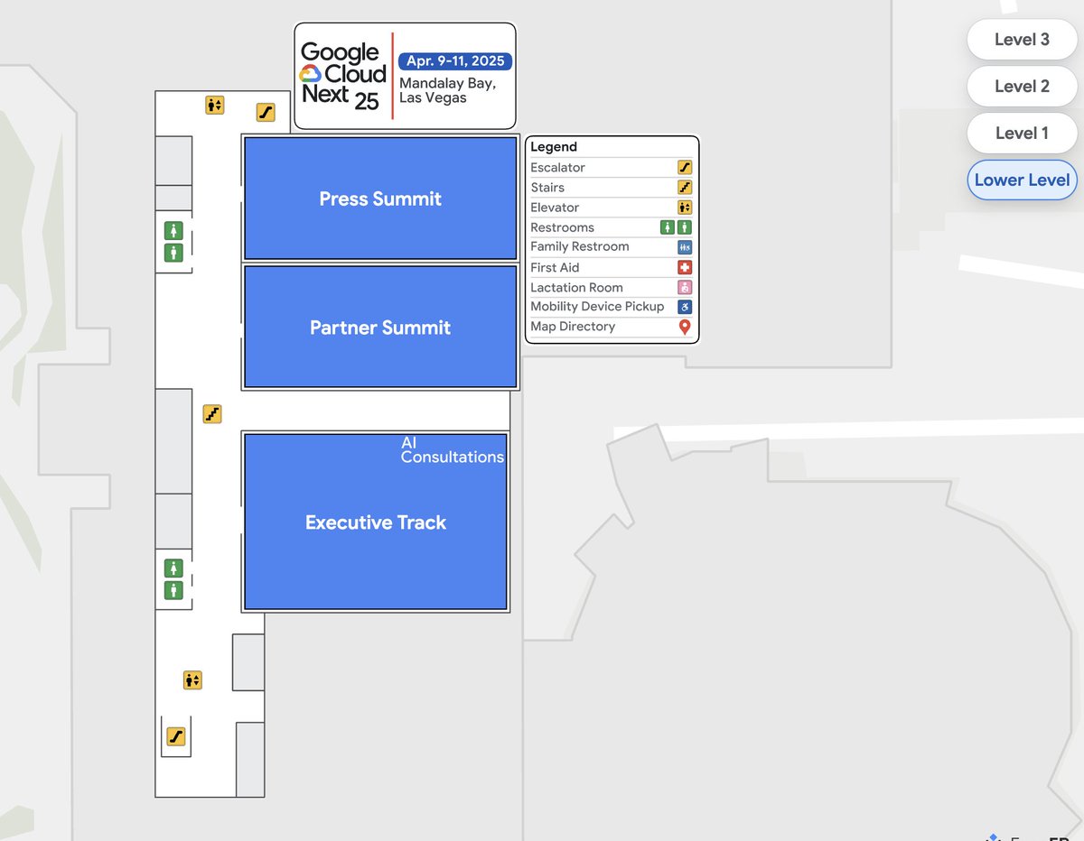 🚀 Thrilled to unveil our work for Google Cloud Next 25 – in collab with <a href="/heyamego/">Amego</a> !
📍 Apr 9–11 | Mandalay Bay
🎨 A 4-level, multi-color floor plan reflecting Google’s bold branding, with wayfinding &amp; stylized design.
👉 surl.li/iyhklq
#GoogleCloudNext25 #Amego #Expofp