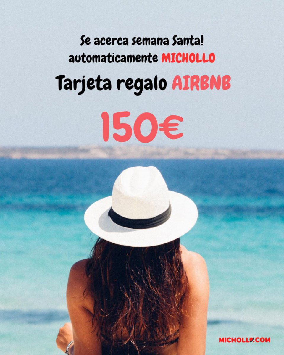 🏖️🚢SORTEAZO DE SEMANA SANTA🛬😎🛳️
150€ en Airbnb para que goces esta semana del merecido descanso 🤩
➡️ síguenos
🔁 y ❤️ a este post.
➡️ mencion a dos amig@s con el hashtag #SemanaMichollo 

Tenéis hasta el domingo 13 de abril. Ya sabes 😏