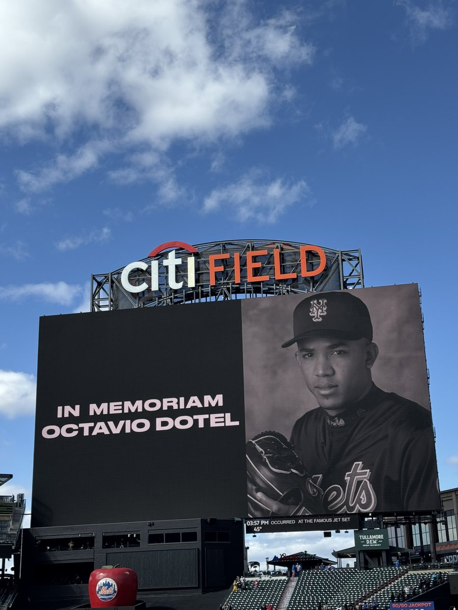 The Mets held a moment of silence today at Citi Field for Octavio Dotel
