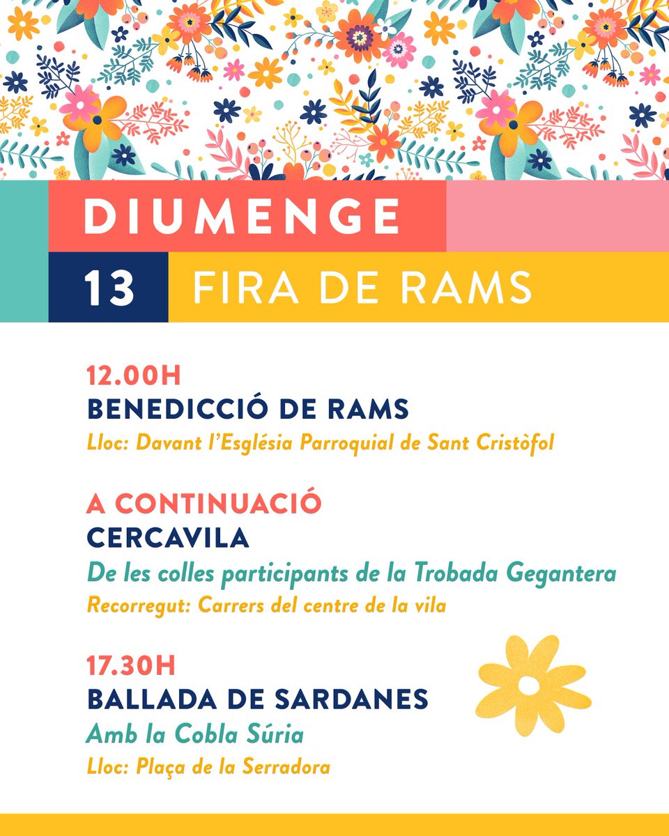 CaramellesSuria's tweet photo. 🗓️ Aquest cap de setmana continuem l’activitat pre-caramelles a Súria! 🌺

Dissabte, visita guiada sobre la restauració de les façanes del Castell i el Sobre absis de l’Església Vella 🏰

I diumenge, gegants, activitats infantils, benedicció de Rams, cercavila i sardanes! 🎶 https://t.co/oHpOtiG0m1