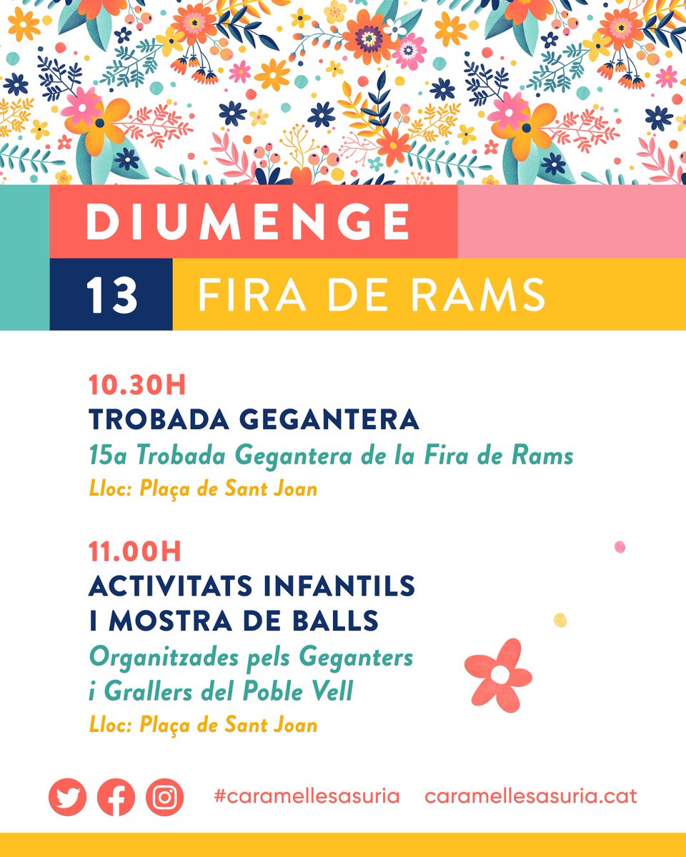 CaramellesSuria's tweet photo. 🗓️ Aquest cap de setmana continuem l’activitat pre-caramelles a Súria! 🌺

Dissabte, visita guiada sobre la restauració de les façanes del Castell i el Sobre absis de l’Església Vella 🏰

I diumenge, gegants, activitats infantils, benedicció de Rams, cercavila i sardanes! 🎶 https://t.co/oHpOtiG0m1