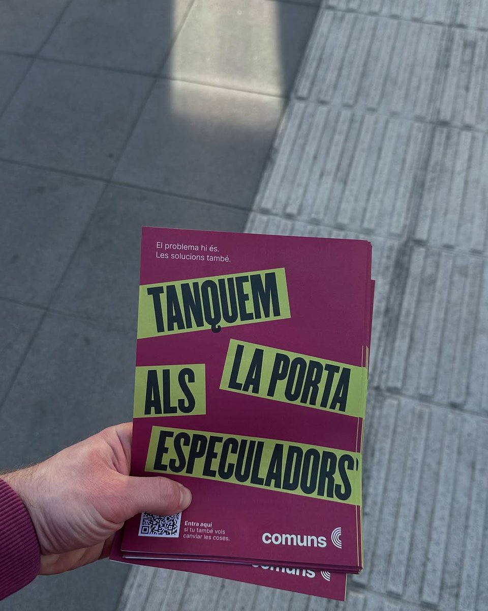 StVicencECPodem's tweet photo. Els @SomComuns tanquem la porta als especuladors 🚪❌

No permetrem que els grans oligarques i fons voltors continuïn fent d’un dret com l’habitatge el seu casino particular 🤬

Des dels Comuns ens tindreu davant ✊ https://t.co/CebZyqpdZL