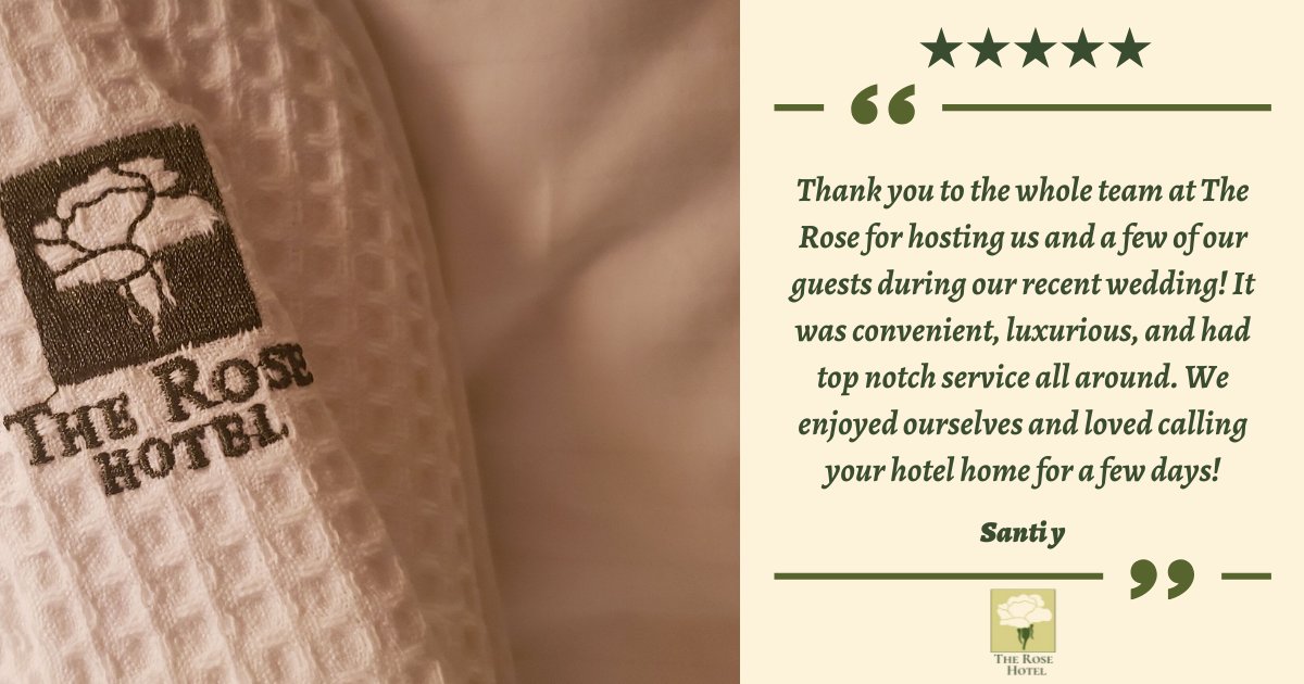 A heartfelt thank you to Santi for the kind words!

We’re thrilled to have been part of your wedding experience and are so glad you enjoyed your stay. 🌹💖

#GuestLove #ThankYou #LuxuryExperience #TheRoseHotel