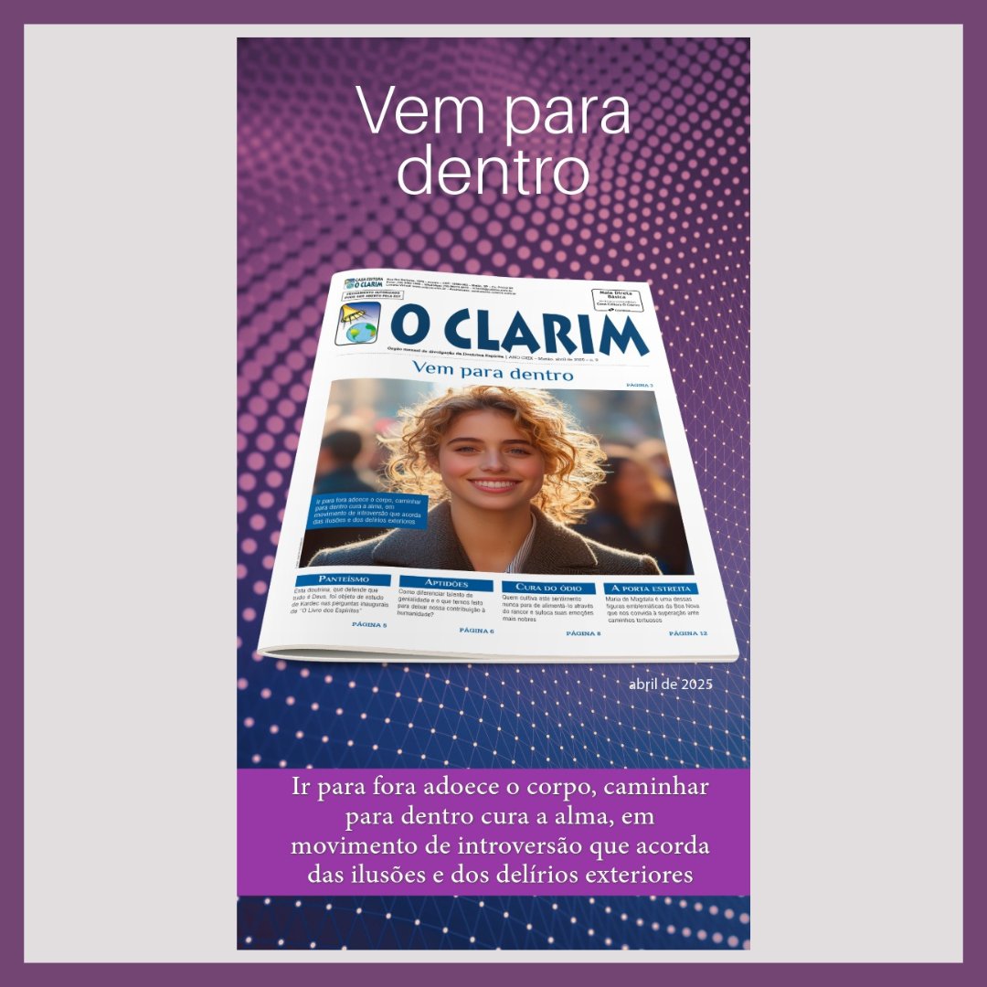 wrfraternidade's tweet photo. 📰O jornal O CLARIM de ABRIL 2025
🔍Matéria de capa (leitura liberada a todos): https://t.co/bZGFQbnWOQ
📞Assine https://t.co/GQBIryZhTj, ou pelo WhatsApp 16 99270-6575.
#oclarim #espiritismo #rie #espiritismo #jesus #evangelho https://t.co/Ct3QWvSudd