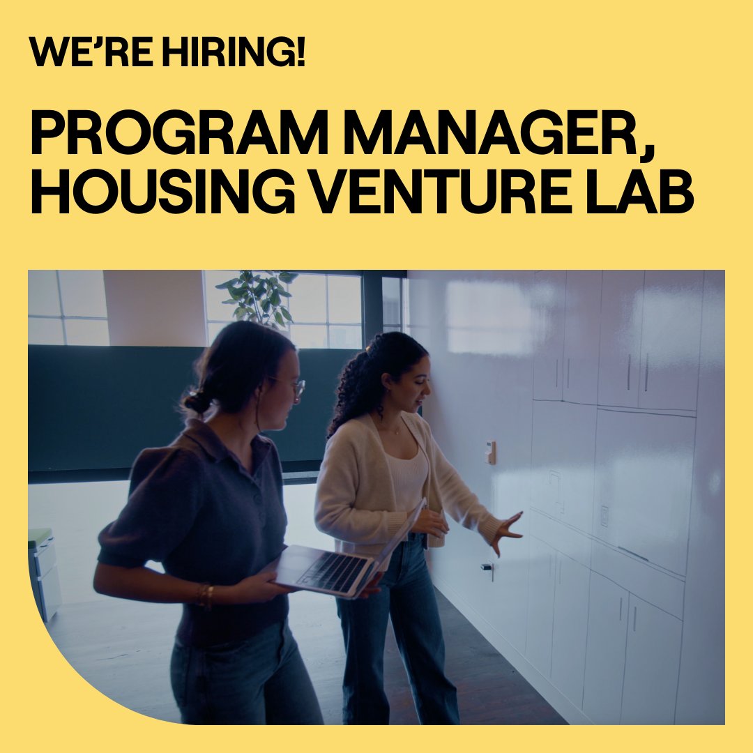 Spread the word! We are seeking a Program Manager for the Housing Venture Lab, the nation’s leading accelerator for mission-driven innovators working to make housing more accessible, equitable, and sustainable: ow.ly/4FqY50VuKRr