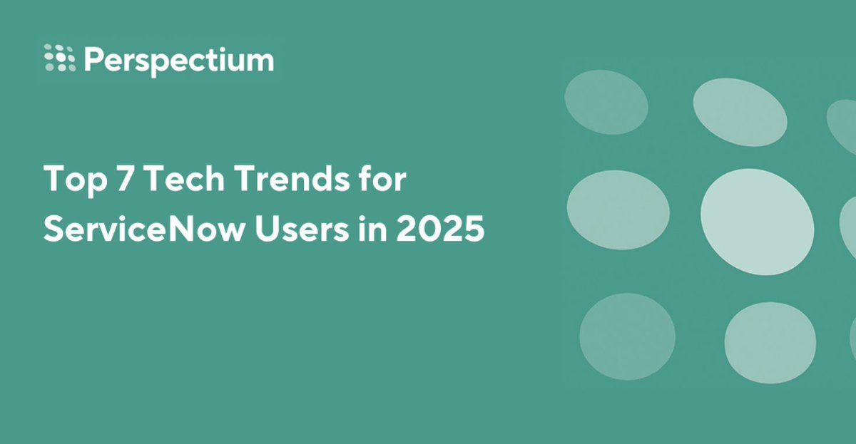 Staying ahead in the tech landscape is crucial. Explore the top trends shaping #ServiceNow usage this year and how they can impact your IT strategy.​

Read more about these trends here: 👉 ow.ly/LccQ50VuNXu 

#TechTrends #DigitalTransformation #Perspectium
