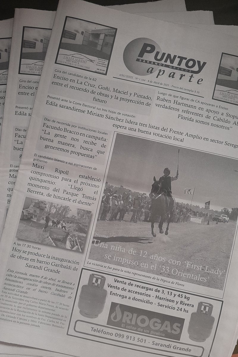 Religiosamente, como cada martes, la portada de Semanario PUNTO Y APARTE. No es solamente información, es bastante más. Se vende a $ 50 en toda la ciudad y suscriptores digitales en cualquier lugar del mundo.