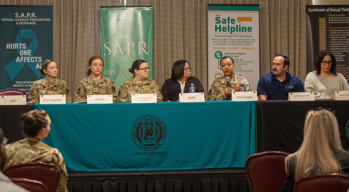 Team_Tinker's tweet image. As part of Sexual Assault Awareness and Prevention Month, the #TeamTinker SAPR Office held a panel this morning titled &quot;Bridging the Gap,&quot; bringing trauma-informed specialists together to share a comprehensive guide to available resources on and off base. #TinkerStrong #SAAPM