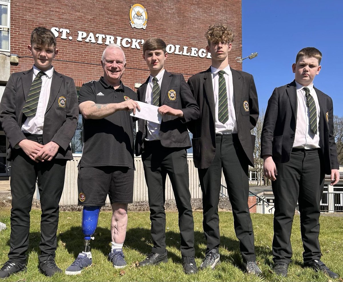 St Pat's Ballymena (@spcballymena) on Twitter photo Billy O’Flaherty <a href="/CarninyYouthFC/">Carniny AYFC</a> came to St Patrick’s with a monetary contribution on behalf of the club to assist with our U15 NISS Cup final preparations. Thank you very much.
Pictured with Billy are Connaire Scullion, Conor Tully (Captain), Pearse Devlin and Kane McNeill. Billy O’Flaherty <a href="/CarninyYouthFC/">Carniny AYFC</a> came to St Patrick’s with a monetary contribution on behalf of the club to assist with our U15 NISS Cup final preparations. Thank you very much.
Pictured with Billy are Connaire Scullion, Conor Tully (Captain), Pearse Devlin and Kane McNeill.