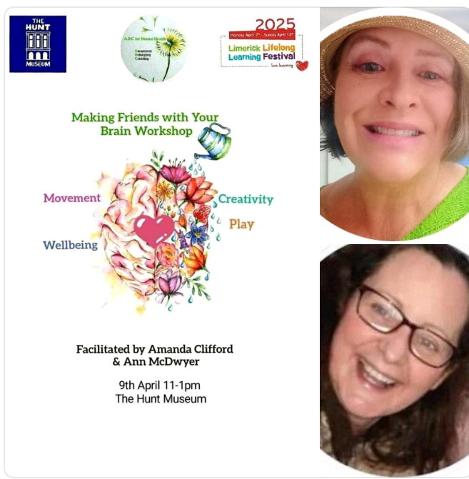 Im looking forward to facilitating with <a href="/ABCforMH/">ABC for MentalHealth</a> for <a href="/LimkLearnFest/">Learning Limerick</a> &amp; <a href="/AnnMcdwyer/">Ann McDwyer</a> Ann is an empathic soul full of understanding&amp; knowledge &amp;we're lucky enough to be <a href="/HuntMuseum/">The Hunt Museum</a> which is such a beautiful positive spacebwonderful for exchanging knowledge&amp; creativity <a href="/elisaodonovan/">Cllr Elisa O'Donovan</a>