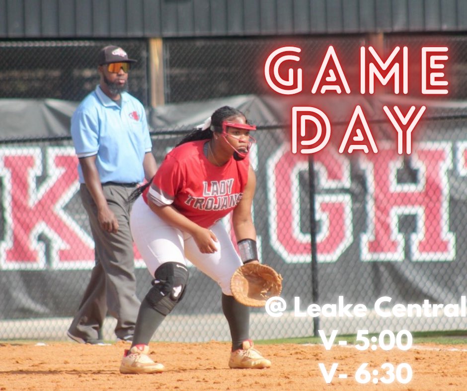 The Lady Trojans travel to Leake Central for a V double header to finish out division play! 

🆚 Leake Central
⏰ 5:00/6:30
📍 McMillian Park

#NESoftball #TrojanPride