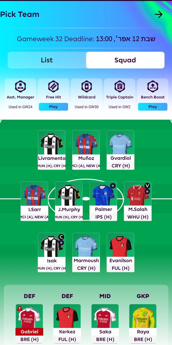 Fpl_OzL's tweet photo. OR 11 🌍
4 FT's 
0.7m 
Planning on rolling a transfer and BB in gw33
What's your plan? 

#FPL https://t.co/638SbslWRp