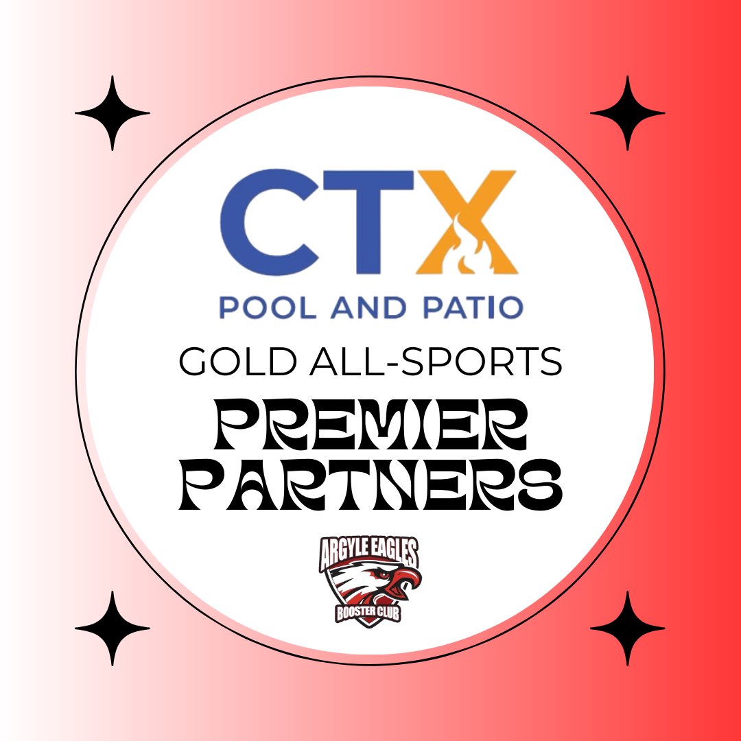 ArgyleSports's tweet image. Huge thanks to CTX Pool &amp;amp; Patio for being an @argylesports Gold All-Sports Premier Partner! Your support helps all our Eagle athletes soar‼️🦅 #AEBC #WeAreArgyle #EaglePride