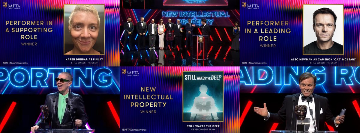 The Chinese Room (@chineseroom) on Twitter photo A decade after Everybody’s Gone to the Rapture we’re back at the BAFTAs with 8 nominations & <a href="/SWTD_Game/">Still Wakes the Deep</a> has just brought home -
🏆 Best New IP
🏆 Best Supporting Role-Karen Dunbar
🏆 Best Leading Role-Alec Newman
What a milestone for us - as creators, as a studio.
Thank you.💙 A decade after Everybody’s Gone to the Rapture we’re back at the BAFTAs with 8 nominations & <a href="/SWTD_Game/">Still Wakes the Deep</a> has just brought home -
🏆 Best New IP
🏆 Best Supporting Role-Karen Dunbar
🏆 Best Leading Role-Alec Newman
What a milestone for us - as creators, as a studio.
Thank you.💙